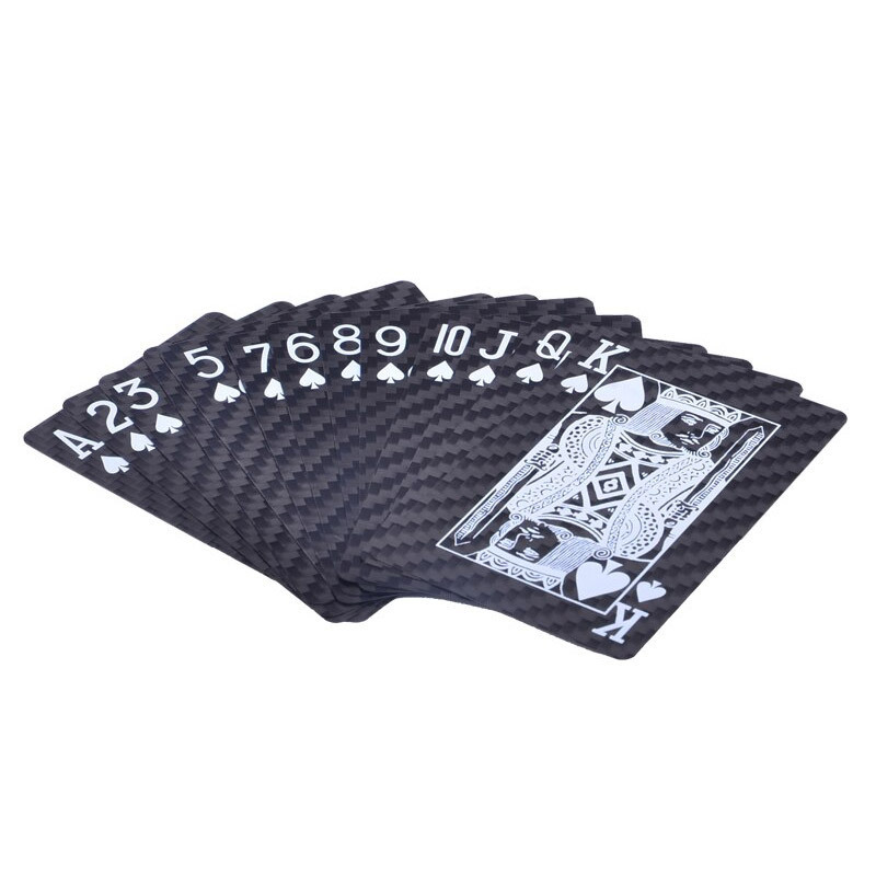 custom table game waterproof playing carbon fiber metal poker cards