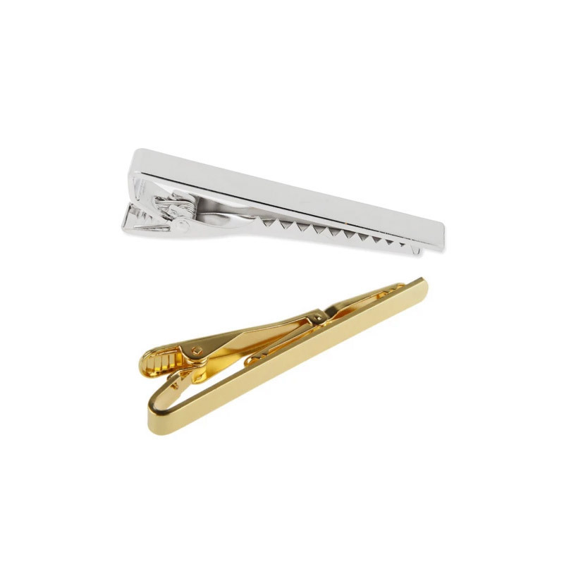 Fashion mens metal simple necktie simple blank pattern gold brass tie clips