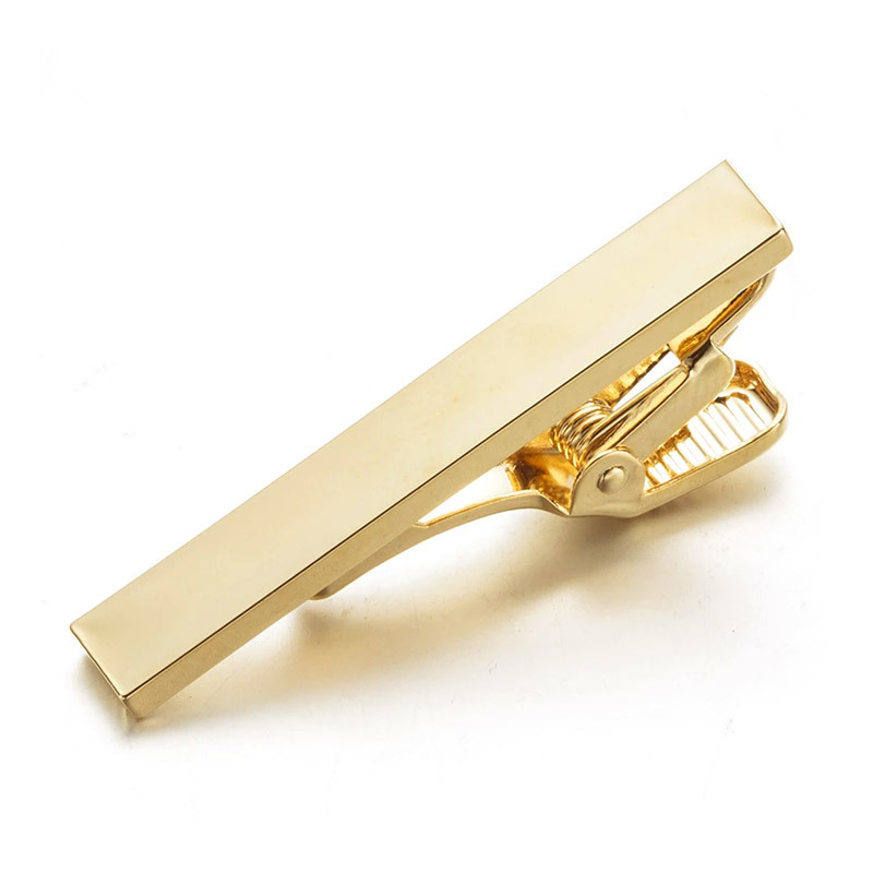 Fashion mens metal simple necktie simple blank pattern gold brass tie clips