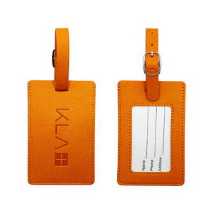 High quality leather luggage tag custom debossed logo suitcase tag