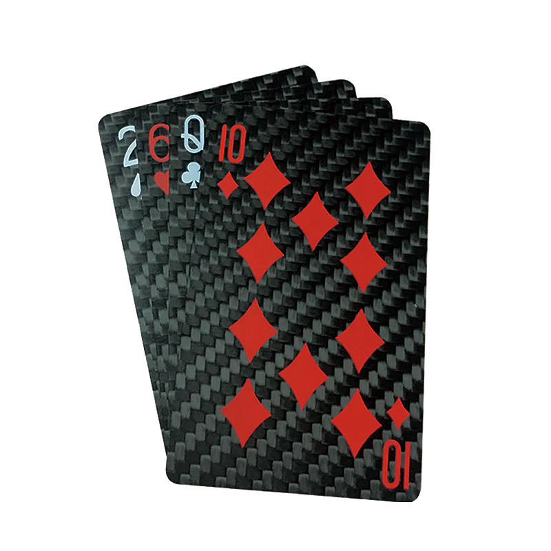 custom table game waterproof playing carbon fiber metal poker cards