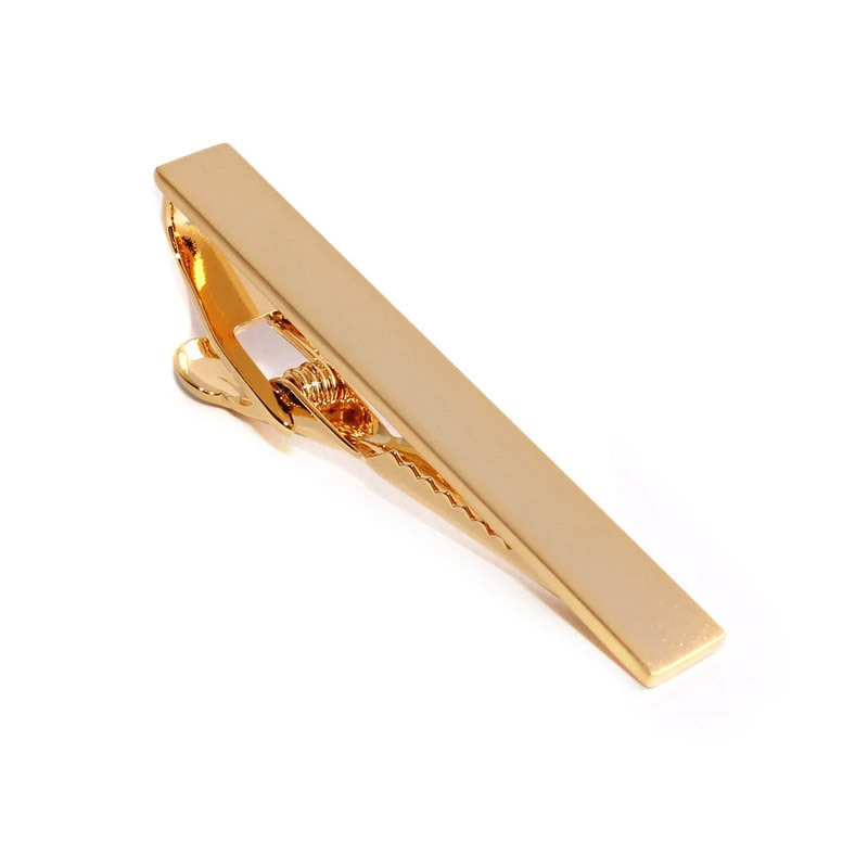 Fashion mens metal simple necktie simple blank pattern gold brass tie clips