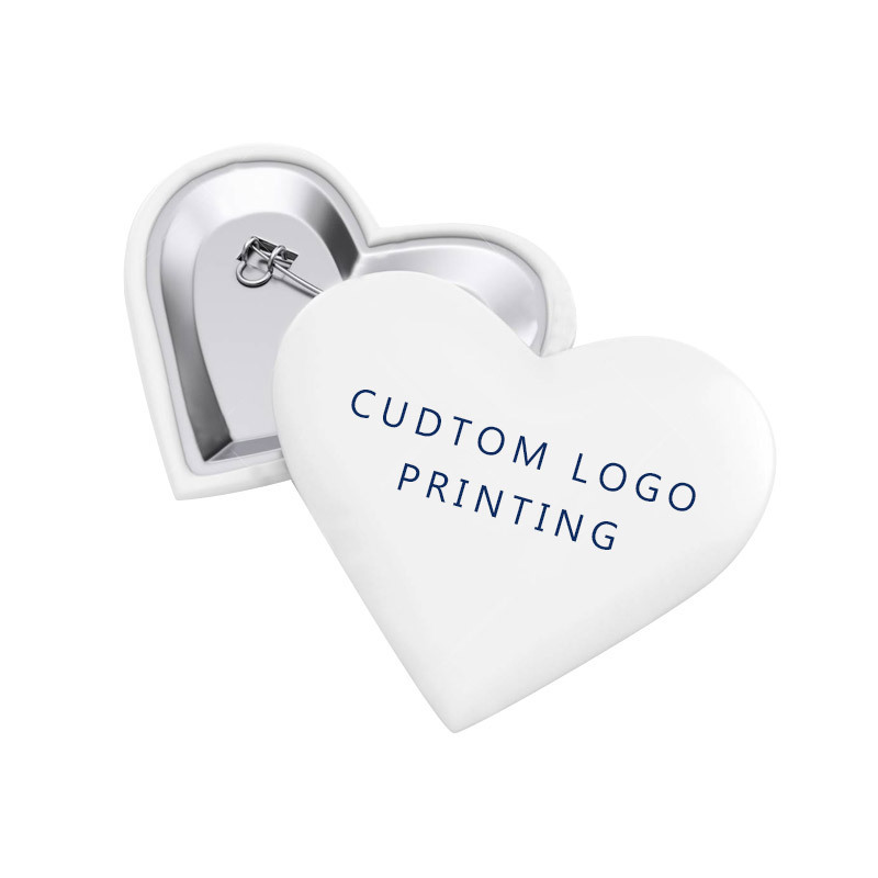 custom logo anime cartoon picture printing heart button maker pin badge