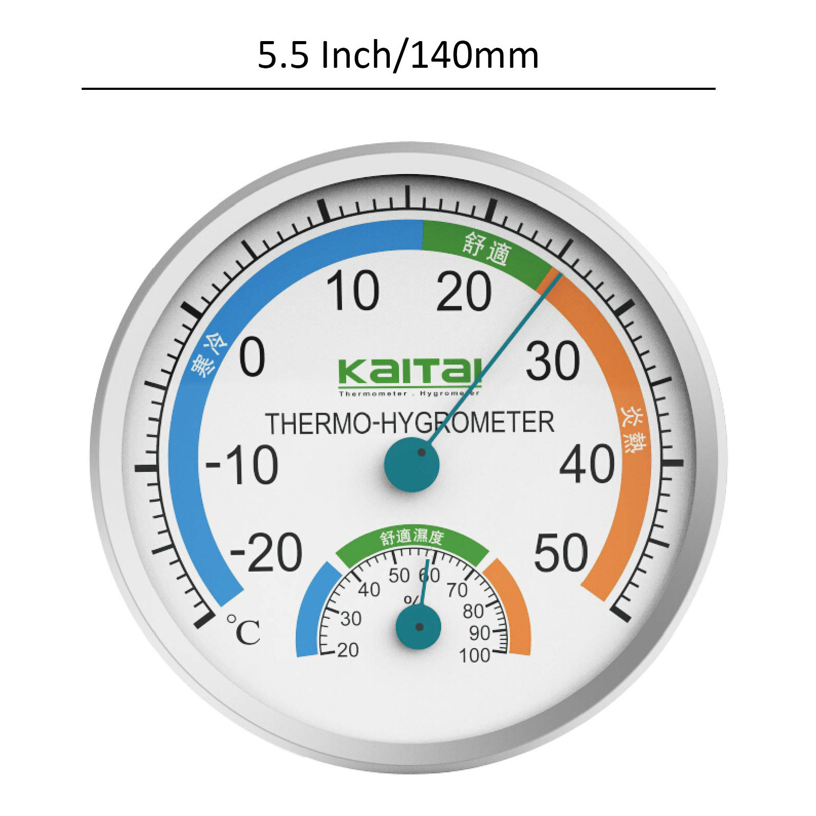 Analog Thermometer Hygrometer- Premium Stainless Steel standing indoor temperature hygrometer room thermometer