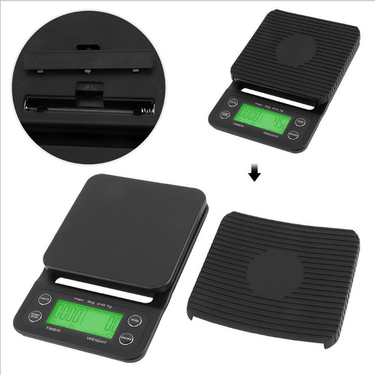 3/5KG Kitchen Scale with Timer 0.1g Coffee Scale