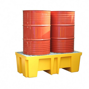 2 Drum Spill Pallet With Hot Galvanizing Grating Containment 250 Liter Tray Portable