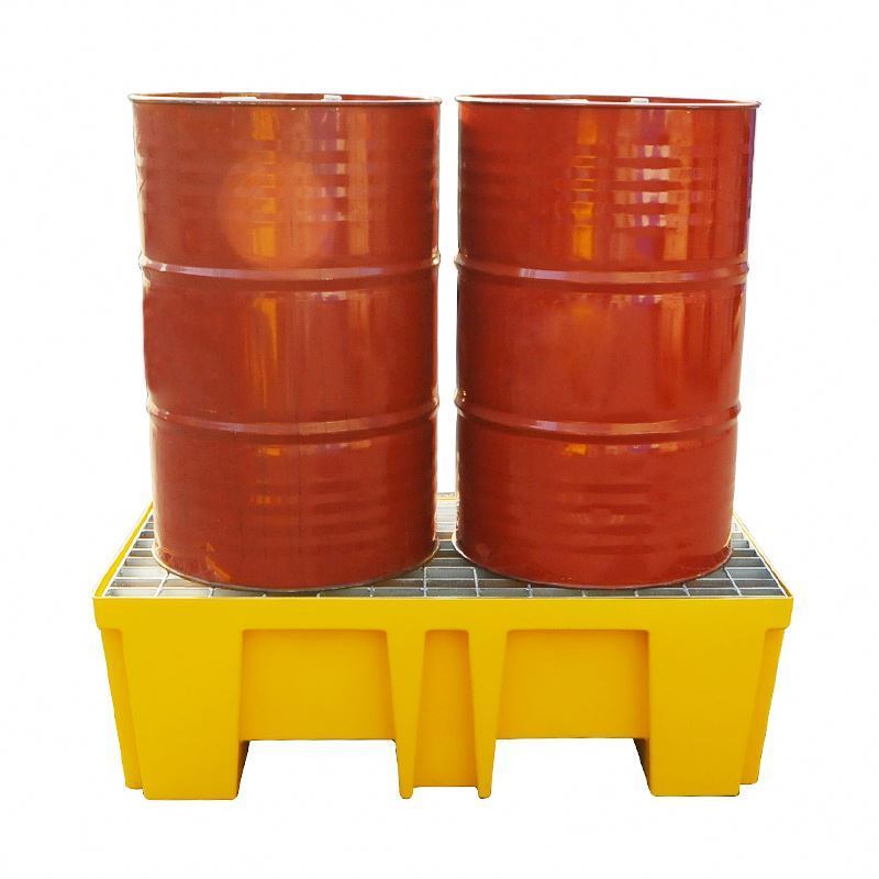 2 Drum Spill Pallet With Hot Galvanizing Grating Containment 250 Liter Tray Portable