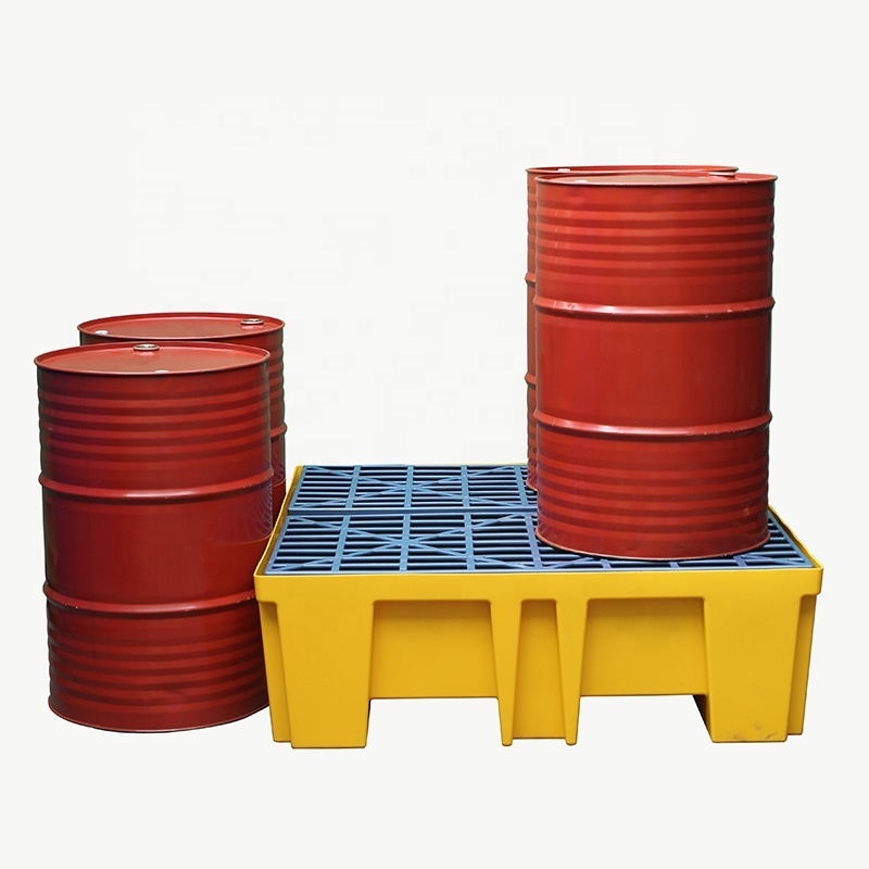 Virgin Hdpe Yellow Detachable Plastic 4 Drums Ibc Spill Containment Pallet Container Laptop Pallets Lekbak 1200 X 1100