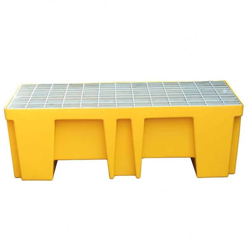 2 Drum Spill Pallet With Hot Galvanizing Grating Containment 250 Liter Tray Portable