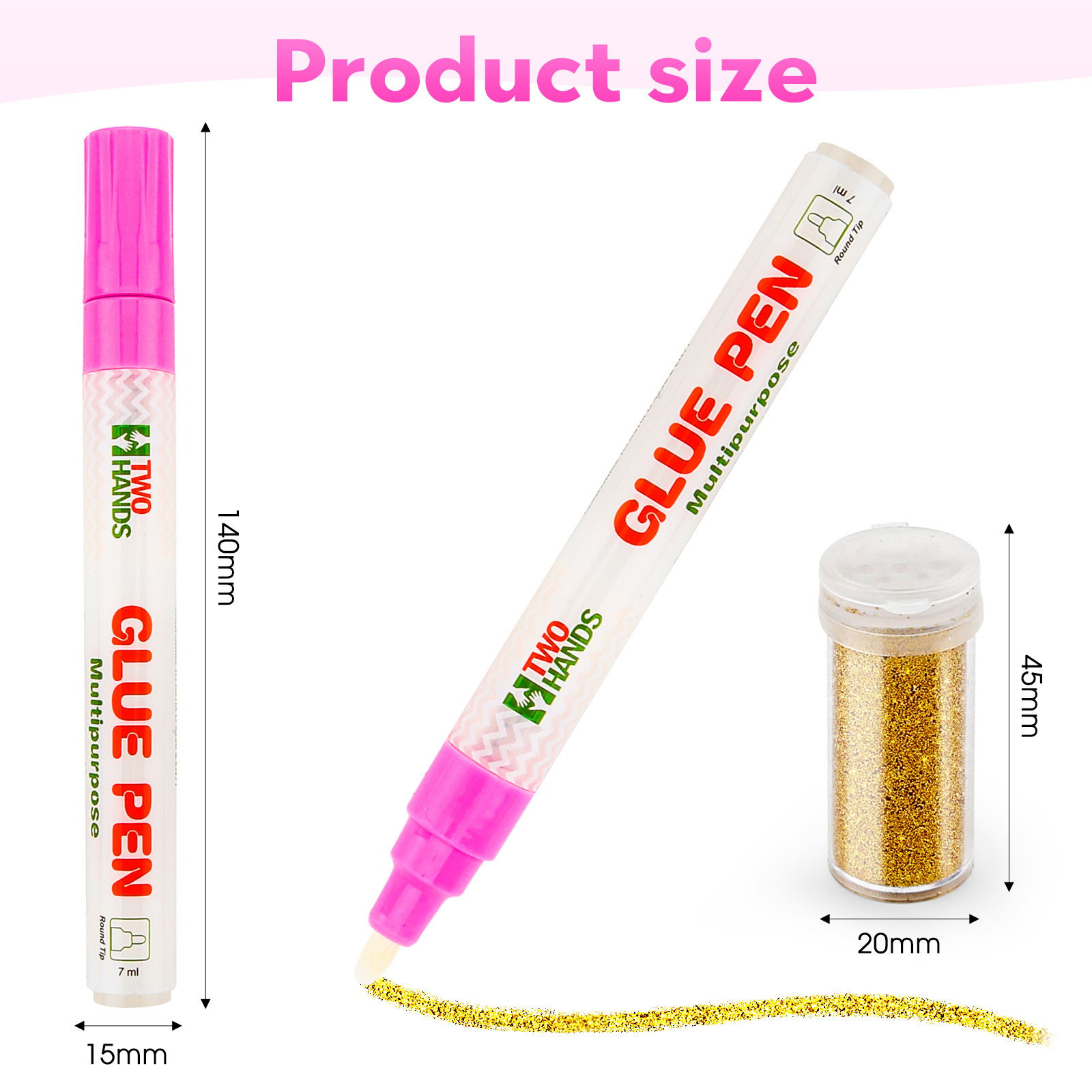 2024 hot selling TWOHANDS premium Glue Pen  perfect for Scrapbooking Craft Card Making Pen With Glitter Powder