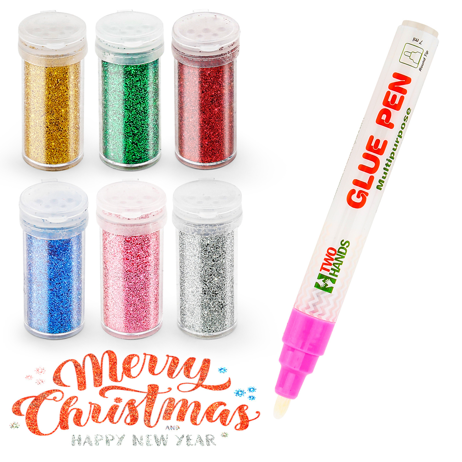 2024 hot selling TWOHANDS premium Glue Pen  perfect for Scrapbooking Craft Card Making Pen With Glitter Powder