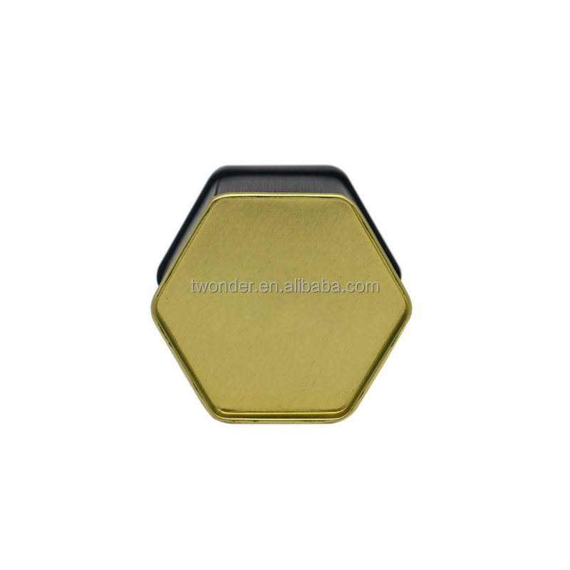 Empty decorative Hexagonal tins for honeybee wax cosmetic body face creams  candle wax  watch