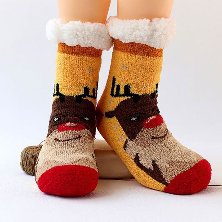 The Black Friday Sale Best Selling New Arrival Christmas Stockings Wholesale Sherpa Cozy Fluffy Slippers Socks With Soles