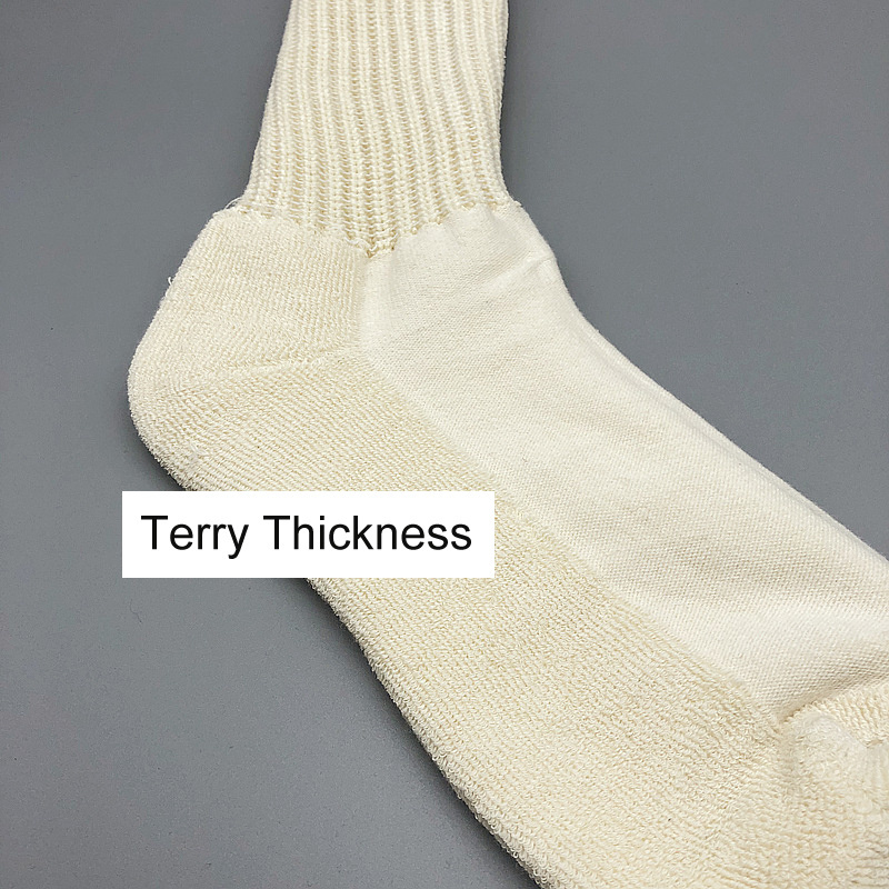 Good quality custom ruffle cotton loose terry thick slouch socks for men