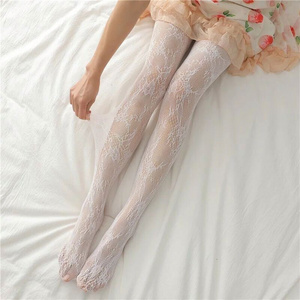 Custom Flower Lace leg butterfly socks Vintage Black Lace Jacquard Body Stocking Sexy Fishnet Stockings