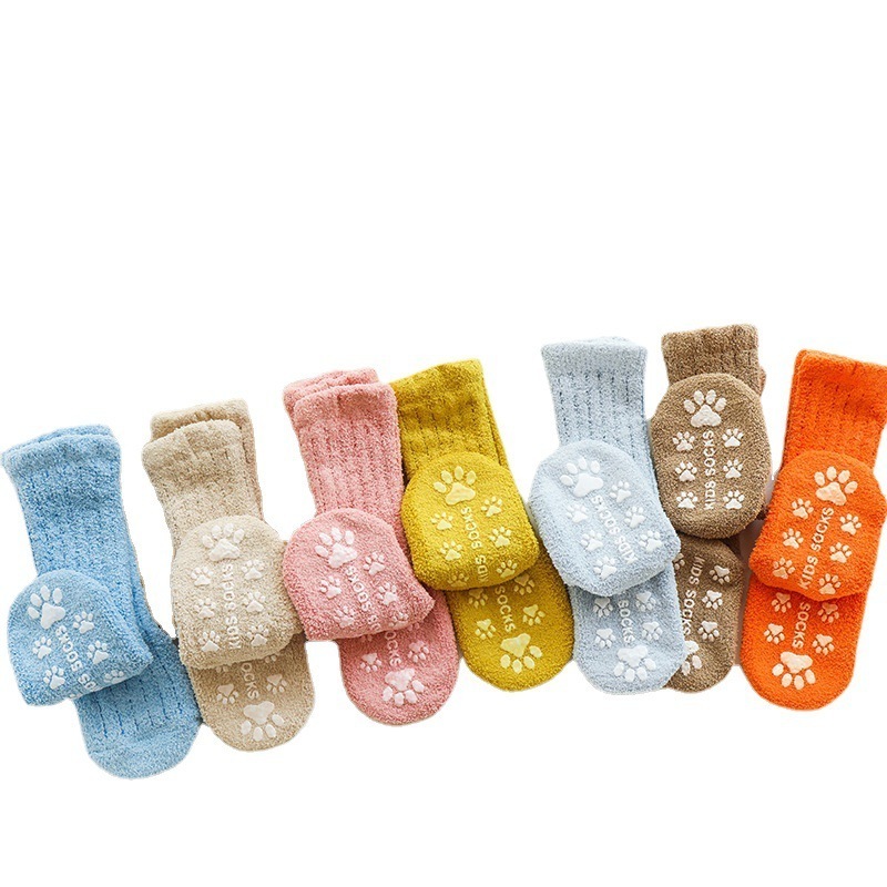 Cozy Baby Toddlers crew Non Slip Grips Socks winter warm Newborn Infant Boys Girls Kids fleece Anti skid fuzzy Socks