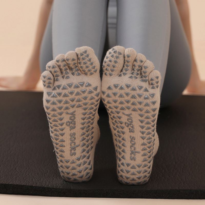 Custom Anti Slip Toesox Pilates Reformer 5 Toe Women Five Toes Ankle Grip Socks