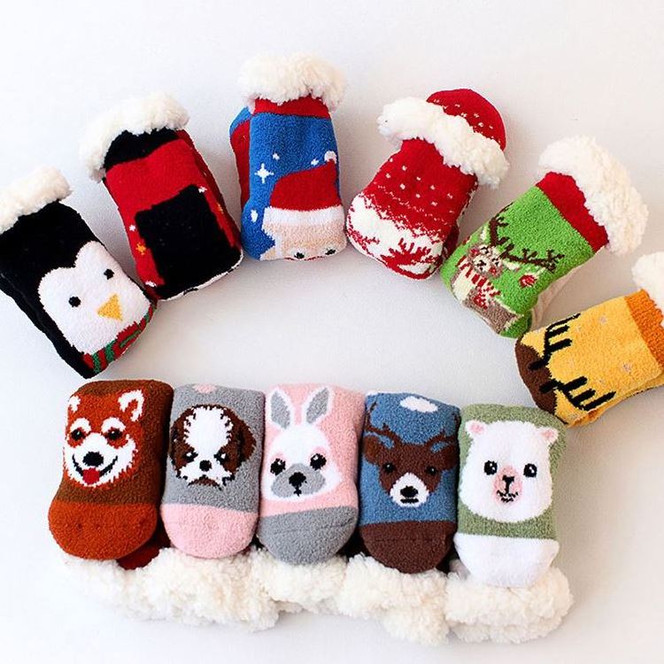 The Black Friday Sale Best Selling New Arrival Christmas Stockings Wholesale Sherpa Cozy Fluffy Slippers Socks With Soles