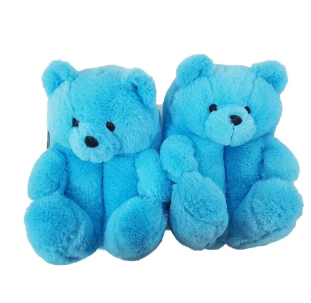 2020 Teddy Bear Slippers Wholesale Custom Cute winter bedroom teddy bear Slippers brown Indoor Lady Shoes