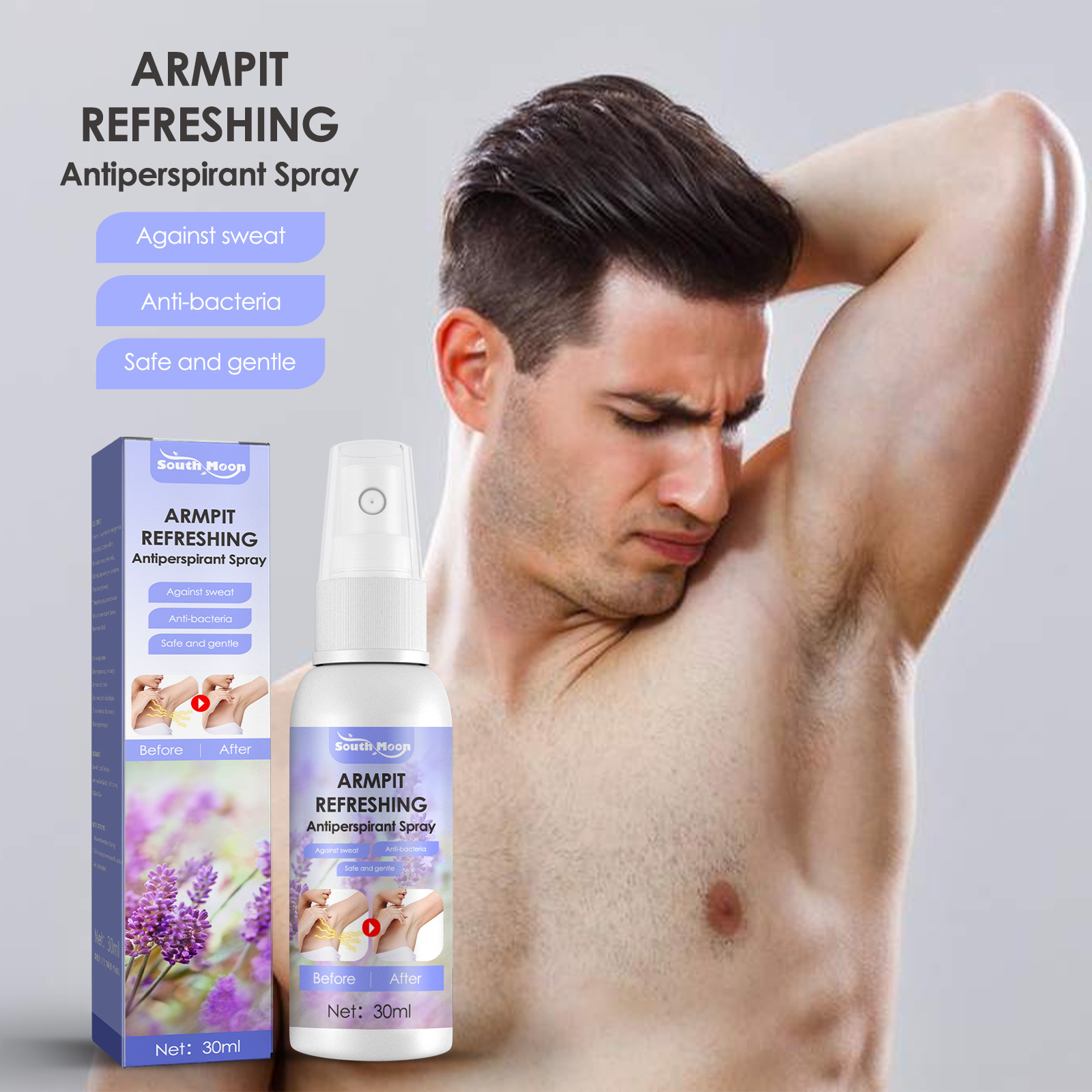 High quality lavender flavor summer armpit sweat odor odor spray deodorant