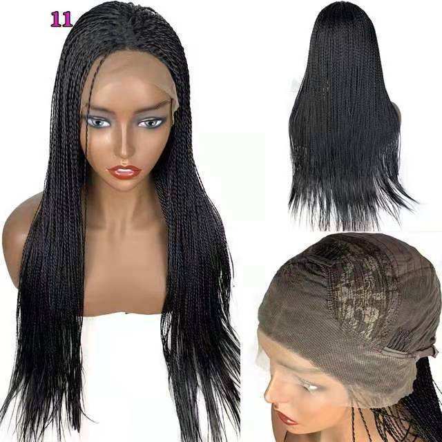 Newest Ponytail Braided Synthetic Hair Wig Brazilian African Braided Lace Front Wigs for Black Women