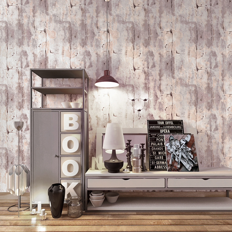 Retro nostalgic industrial wind loft wallpaper home decoration clothing shop coffee restaurant plain cement gray wallpaper