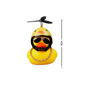 Tiktok Cute wholesale Mini Yellow Rubber Duck Helmet car accessories swing Duck toy for Car pendant