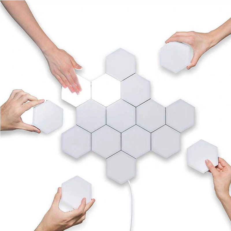 Hot sale Creative Removable Hexagonal Wall Lamp colorful LED Night Light touch sensor light