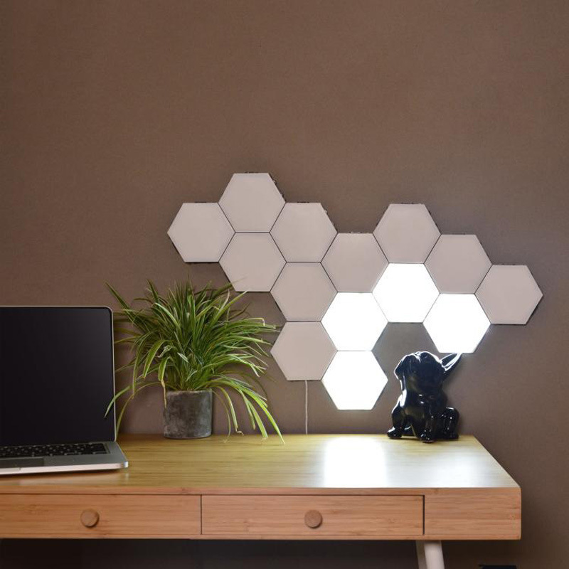 Hot sale Creative Removable Hexagonal Wall Lamp colorful LED Night Light touch sensor light