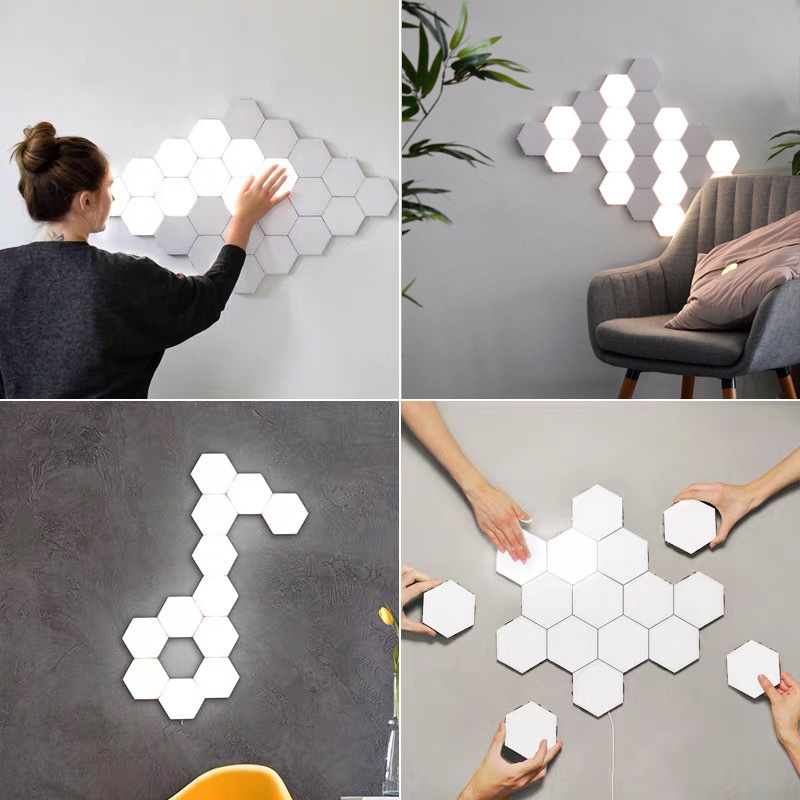 Hot sale Creative Removable Hexagonal Wall Lamp colorful LED Night Light touch sensor light