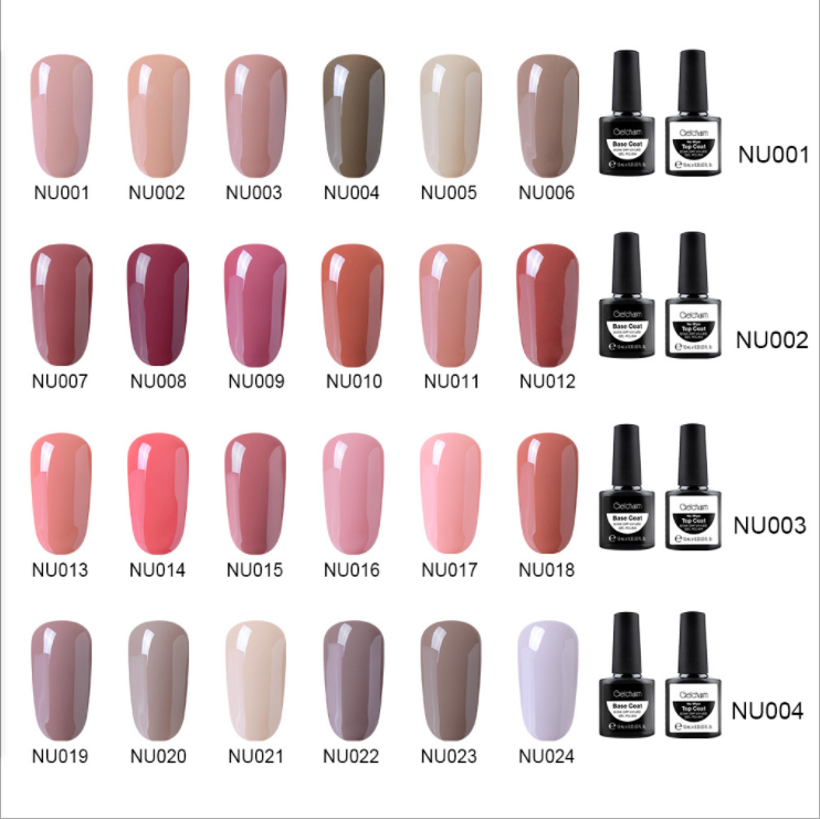 High quality 8 pieces/set 10ml/piece nude color series primer seal nail polish glue