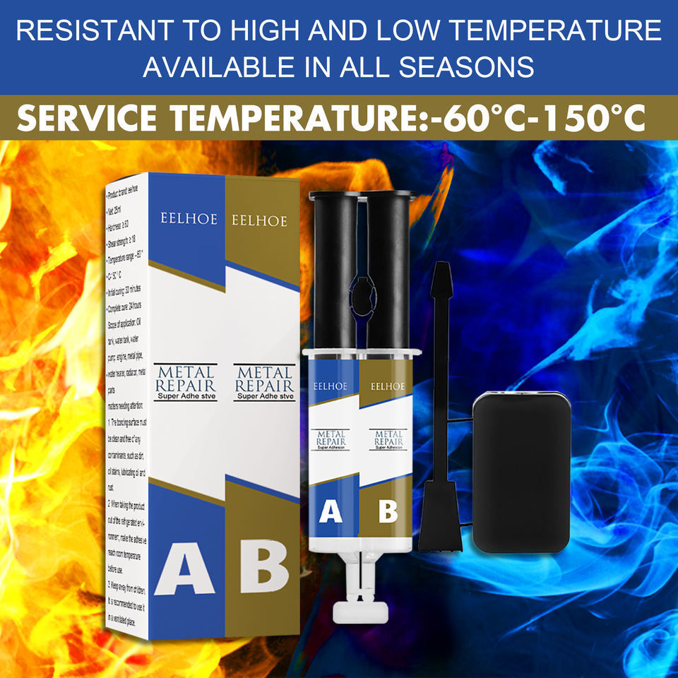 New AB Adhesive Gel Heat Resistance Iron Stainless Steel Metal Repair Glue Industrial Metal Repair Paste Quick Drying Glue