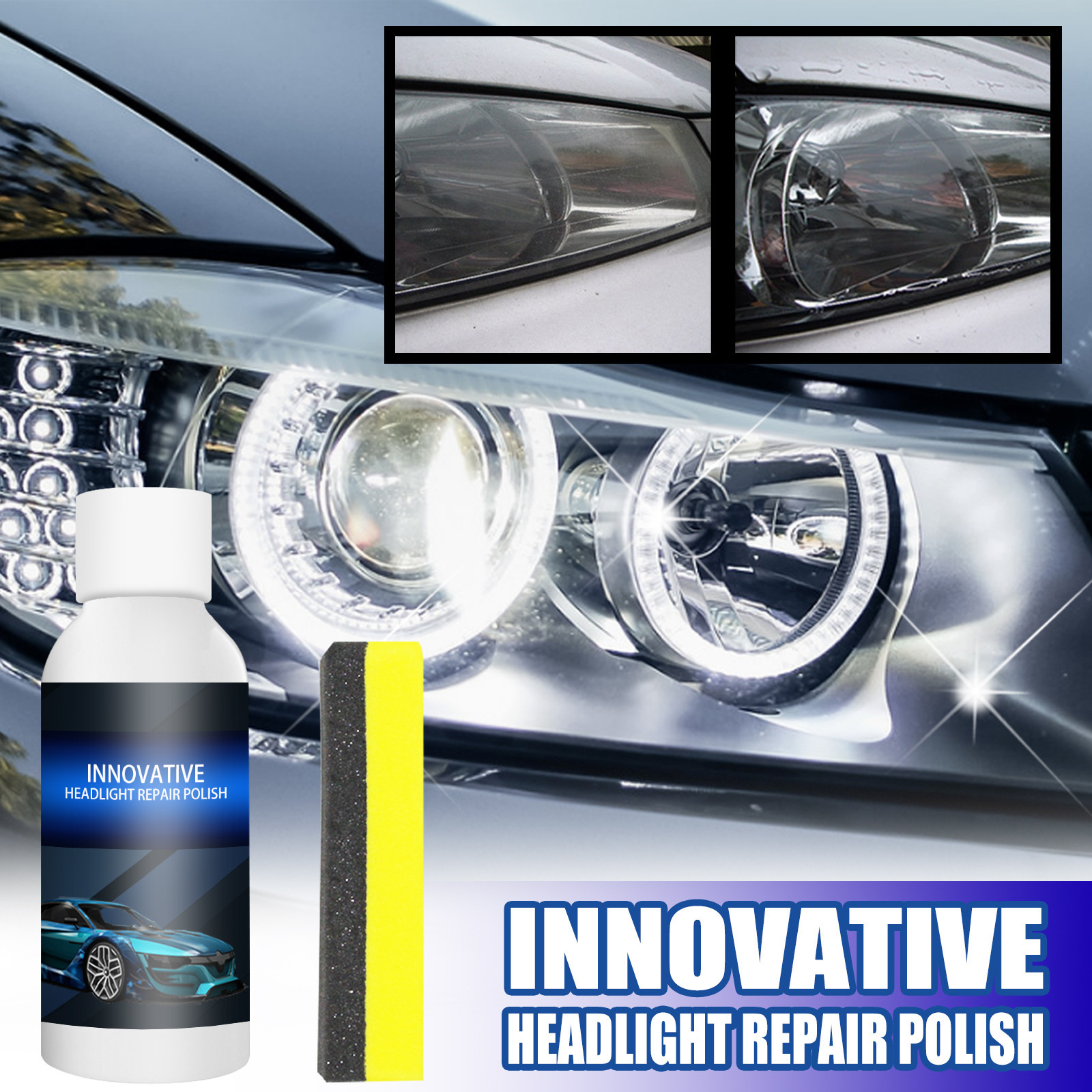 Innovative Auto Headlight repair fluid Coating Polish Cleaner car headlight glass refurbishment liquid tool kit