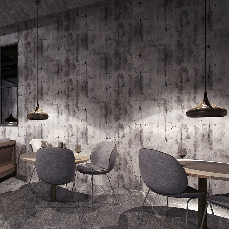 Retro nostalgic industrial wind loft wallpaper home decoration clothing shop coffee restaurant plain cement gray wallpaper