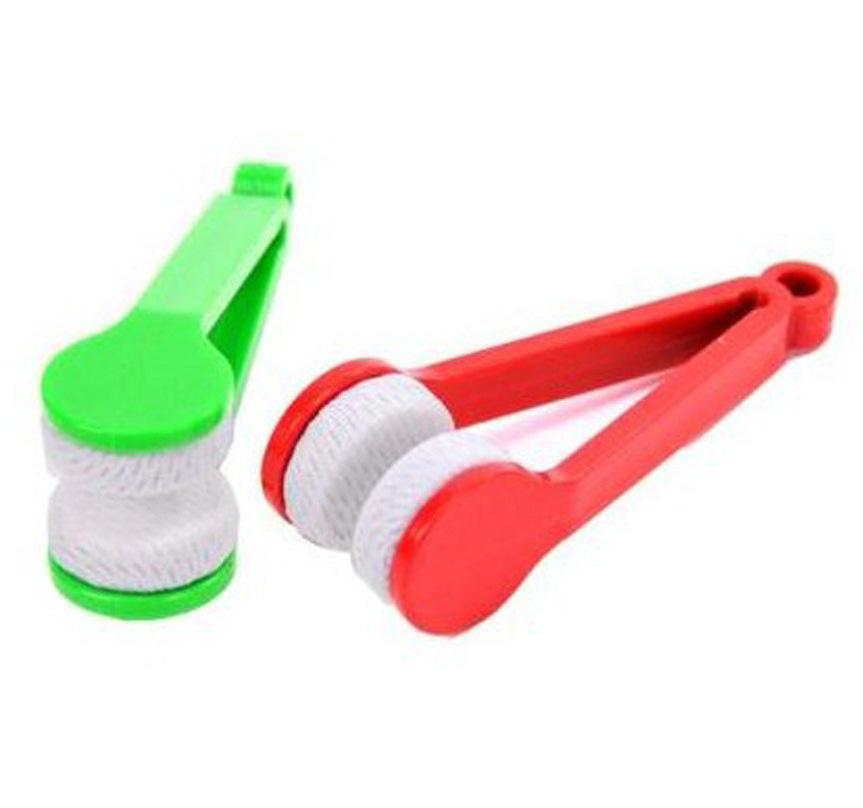 Mini Portable Microfiber Glasses Cleaner Eyeglasses Cleaning Clip Soft Brush