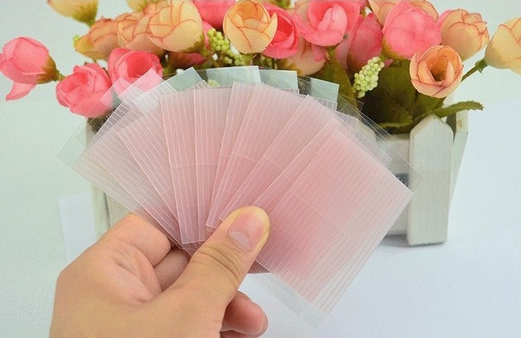 Factory Wholesale Waterproof Fiber Paste Sticker Invisible Transparent Glue OEM Line 44pcs Double Eyelid Tape