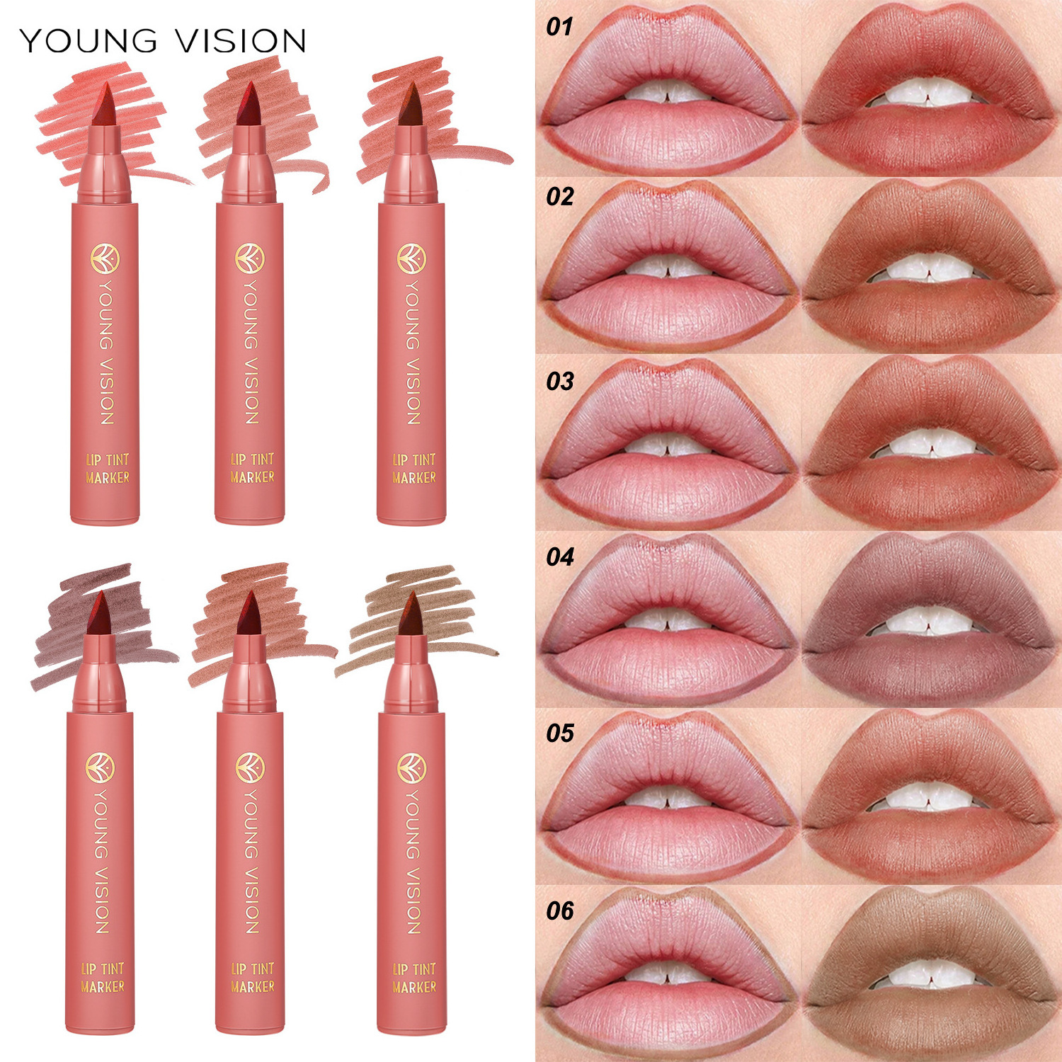 Hot Sale Private Label Custom Waterproof Matte Lipstick Pen Long Lasting Lipstick Pencil Lipliner Makeup Cosmetic