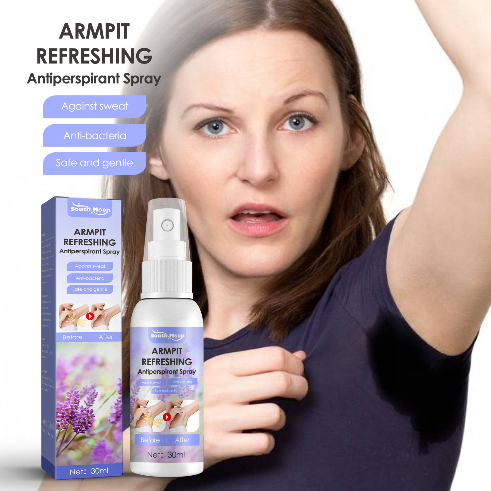 High quality lavender flavor summer armpit sweat odor odor spray deodorant