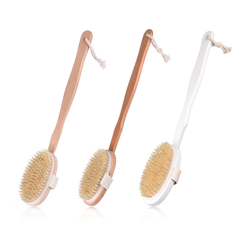 Natural Wooden Body Bath back Brush Shower Brush with long handle