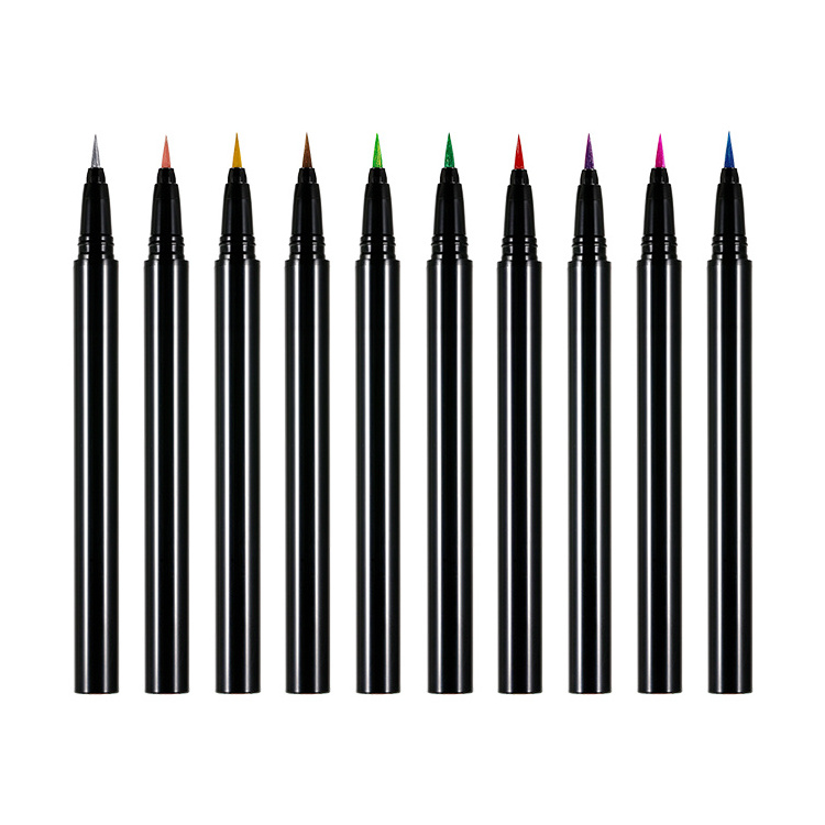 Colorful liquid waterproof and durable flashing eyeliner pen with various colors Eye makeup tools private label customization