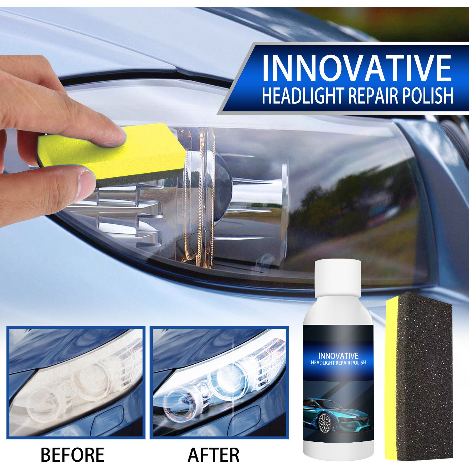 Innovative Auto Headlight repair fluid Coating Polish Cleaner car headlight glass refurbishment liquid tool kit