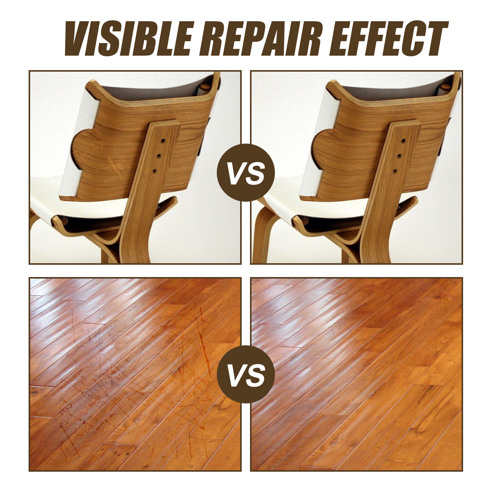 Wood flooring agent, scratch and color make-up spray, furniture, floor renovation, polishing, waxing and paint repair