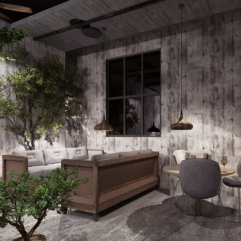 Retro nostalgic industrial wind loft wallpaper home decoration clothing shop coffee restaurant plain cement gray wallpaper