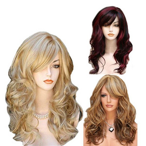 European American Brazilian Human Hair Lace Front Wigs Deep Wave Blonde Highlight Hair Women Wig