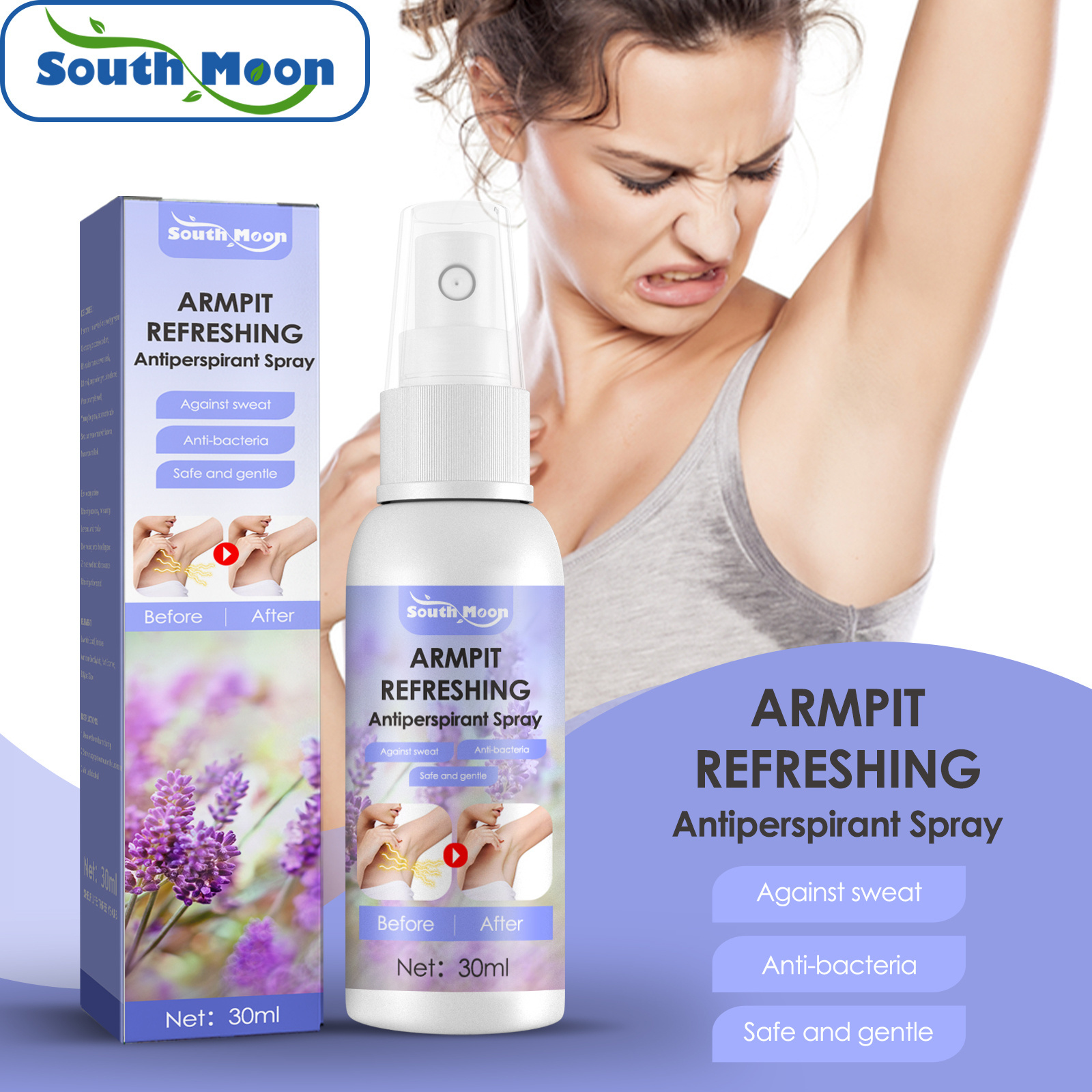 Wholesale  lavender scented Organic Bulk Women Deodorant spray Natural Deodorant Man spary