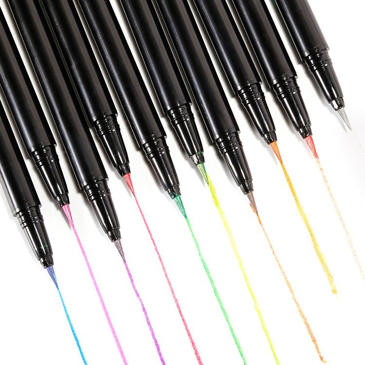 Colorful liquid waterproof and durable flashing eyeliner pen with various colors Eye makeup tools private label customization