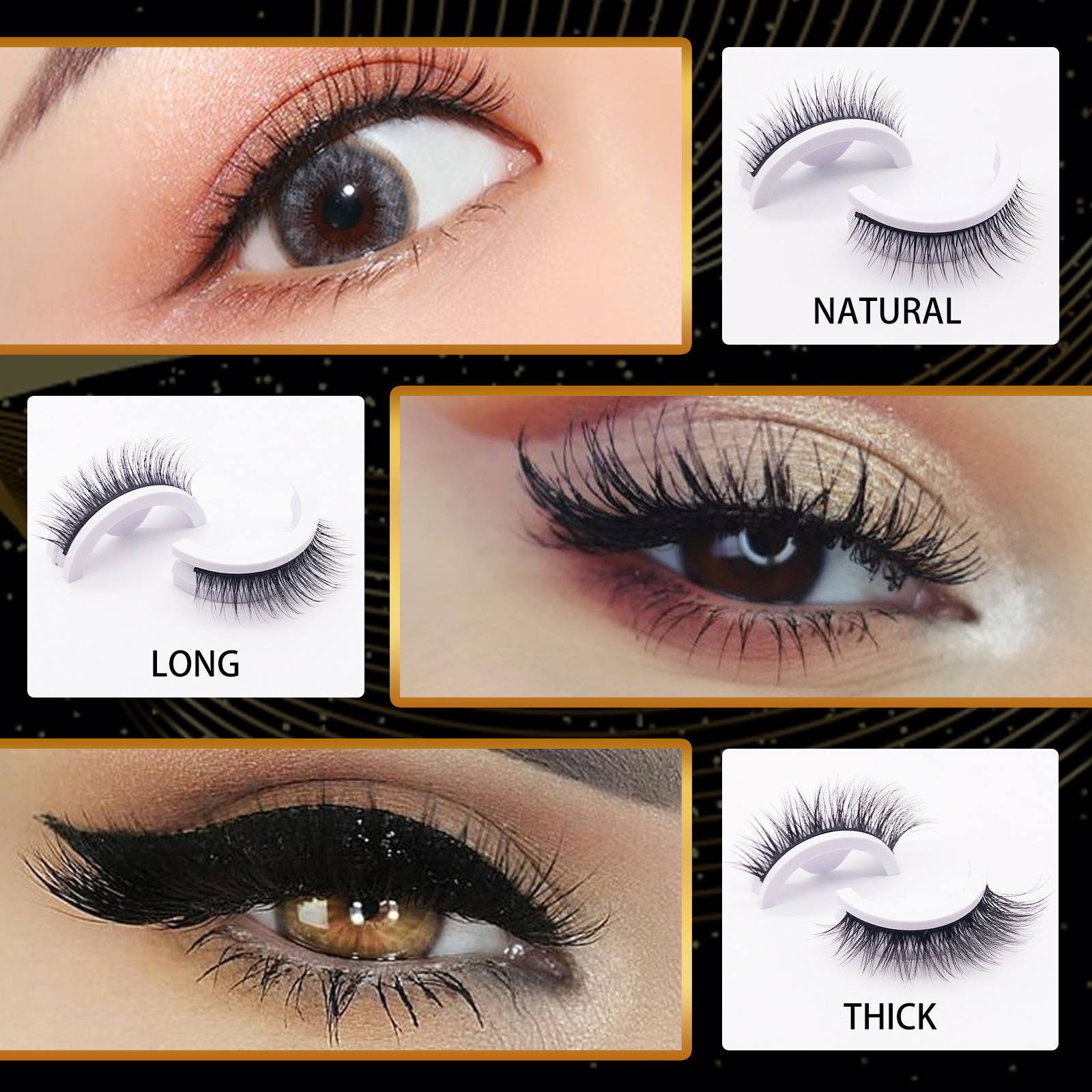 Thick and slender natural eyelashes self-adhesive gel strip self-adhesive false eyelashes wholesale