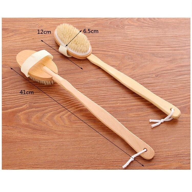 Natural Wooden Body Bath back Brush Shower Brush with long handle