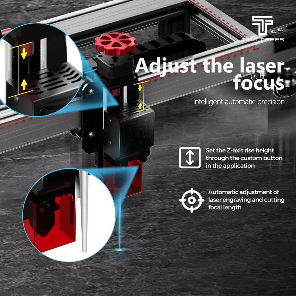 HOT New Twotrees TS2 80W Laser Engraver Auto Focus Laser Engraving Machine Cutting Wood 450x450mm With Flame Detection System