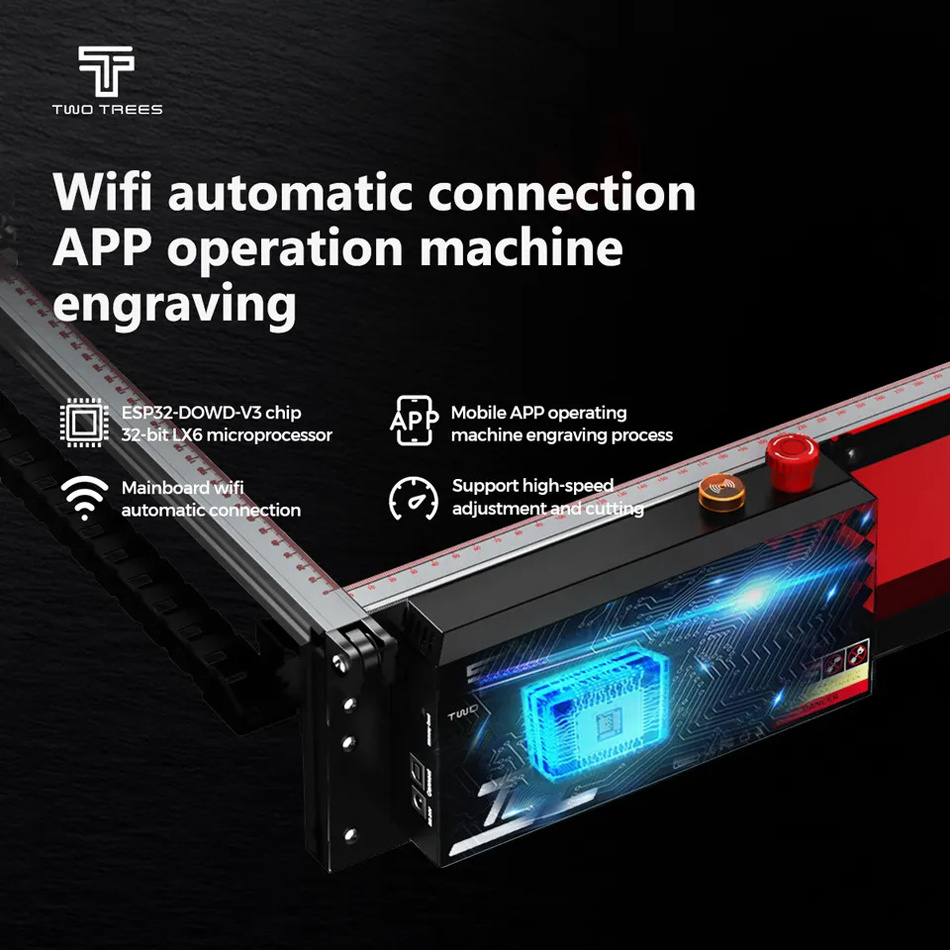 TWOTREES OEM 10w Laser Master TS2 Multifunctional cnc laser Cutting, 96w bird ring and cattle ear tags laser engraving machines